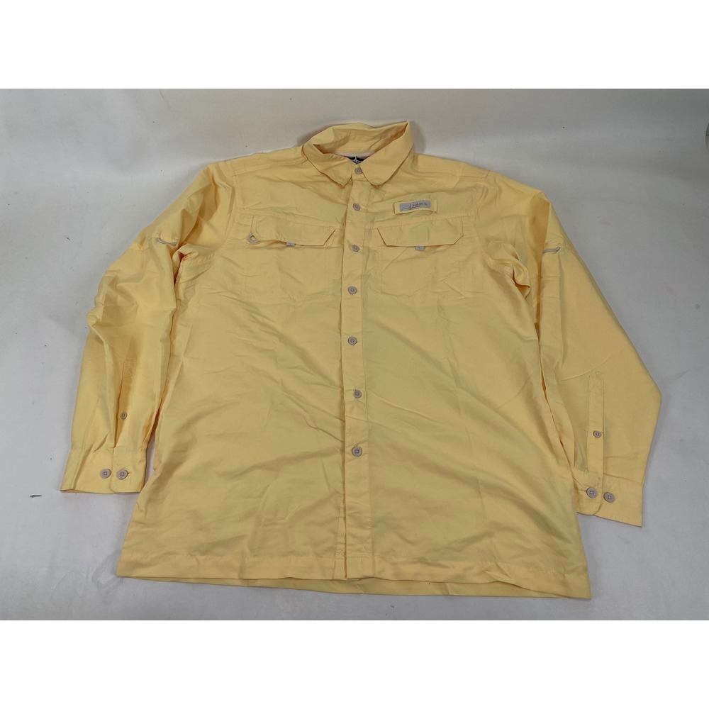 Habit Mens Fishing Shirt Pale Banana Yellow UPF 40 Ventilated TS1156 Size M